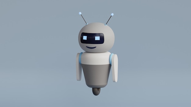 3d illustration with message bot and headphones for concept design Chat bot Online support