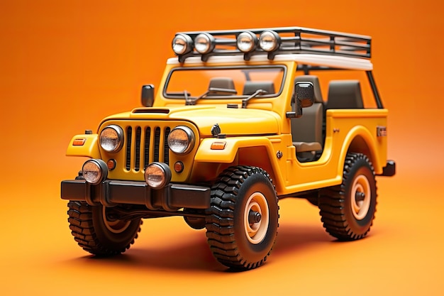 3d illustrazione auto jeep su sfondo isolato