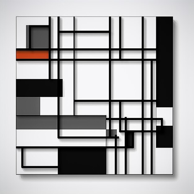 3d illustrazione del bianco e nero geometrico astratto muro di mattoni texture sfondo Ai generato