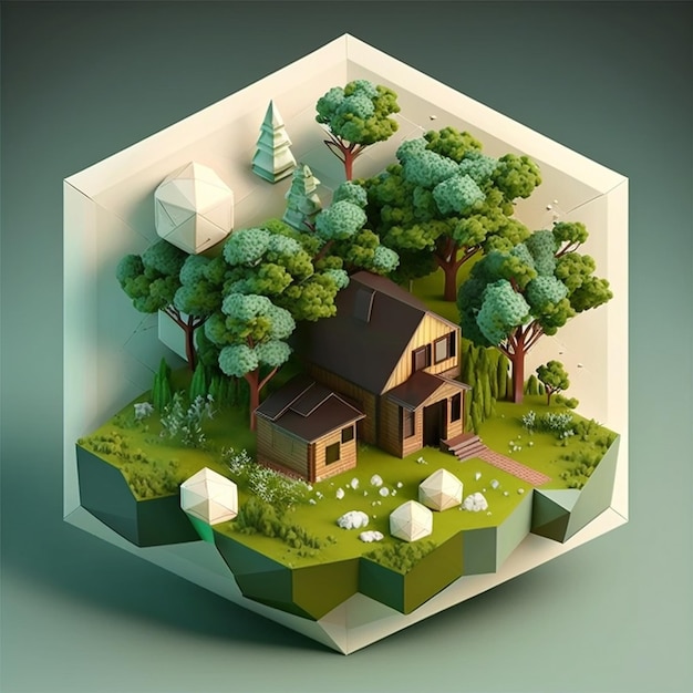 3d illustrazione del concetto di ecologia