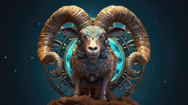 3d illustrazione del segno zodiacale ariete