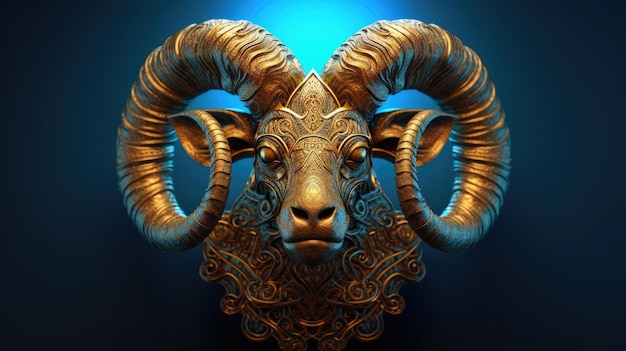 3d illustrazione del segno zodiacale ariete