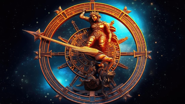 3d illustrazione del segno zodiacale sagittario