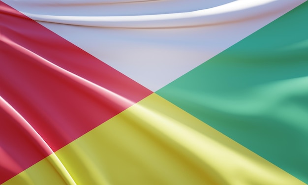 3d illustrazione della bandiera della provincia di laayoune su tessuto ondulato