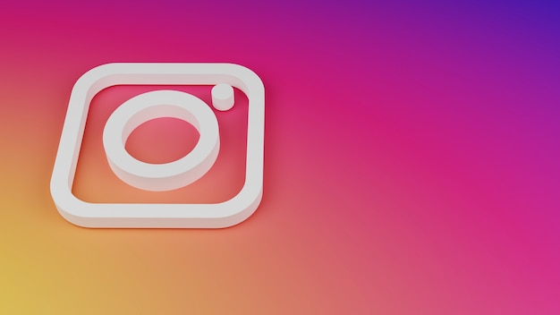 3d instagram logo icona sfondo copia spazio