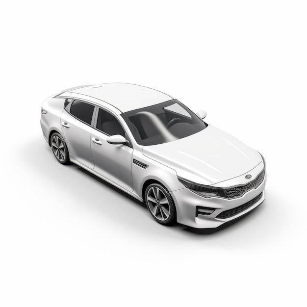 3d Kia Optima Isometric View Soft Brushstroke Realism