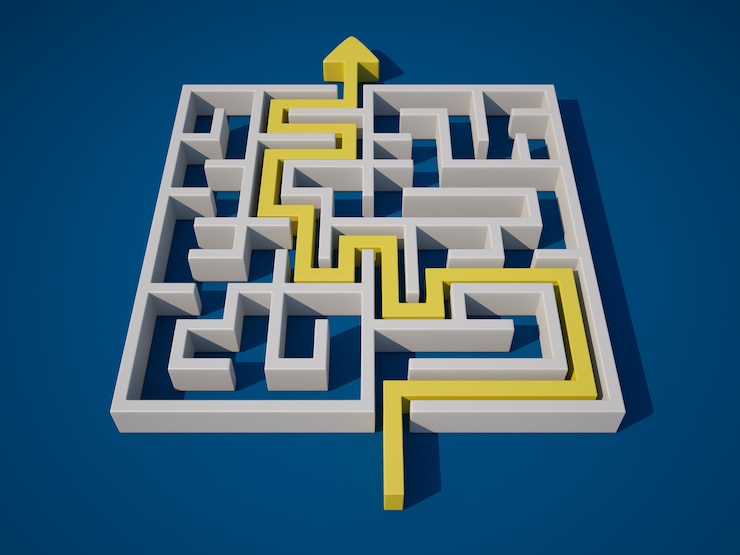 3D Maze with Arrow Path