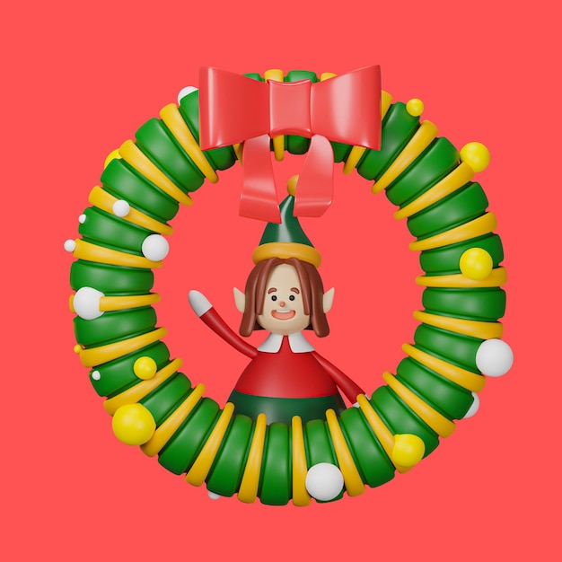 3D Natale capodanno ornamento arredamento oggetti icona isolare sfondo 3D render illustrazione