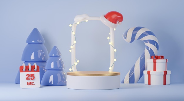 3D Natale capodanno ornamento arredamento oggetti icona isolare sfondo. Illustrazione di rendering 3D.
