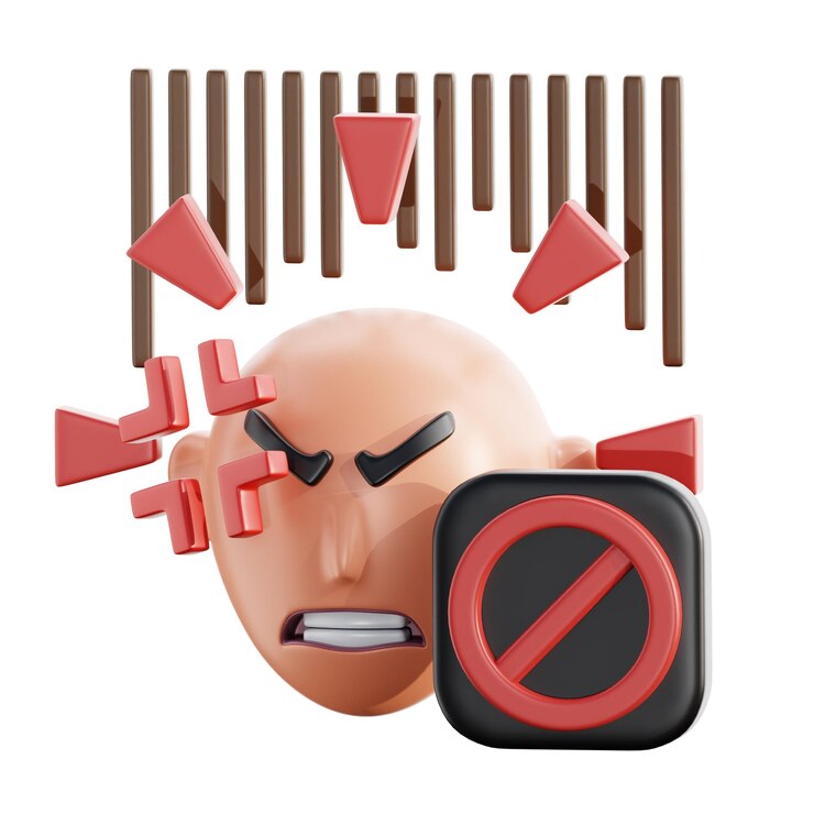 Photo 3d no angry isolated icon illustration render