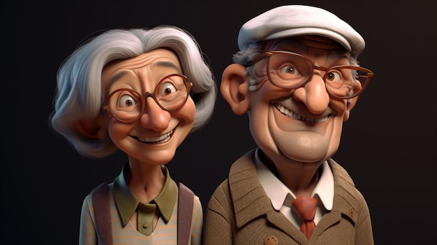 3d nonni AI illustrazione