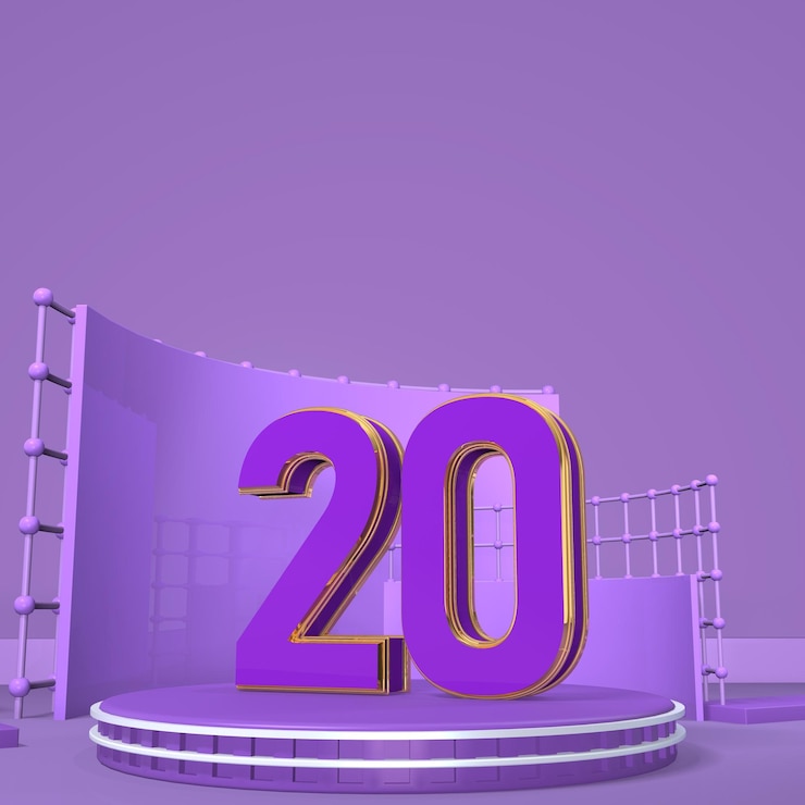 3d number on podium rendering