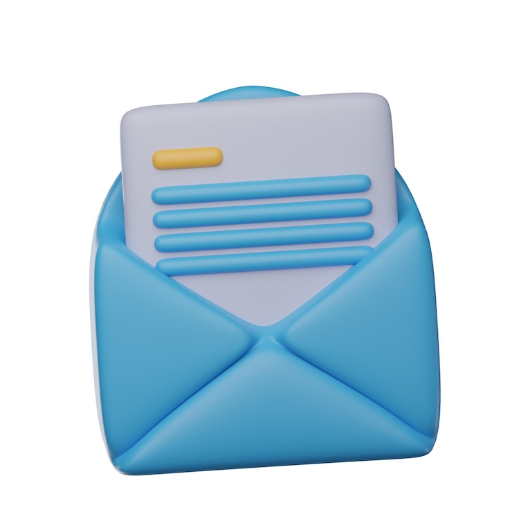 Photo 3d opened email illustration
