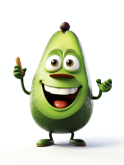 3d personaggio pixar potraits avocado