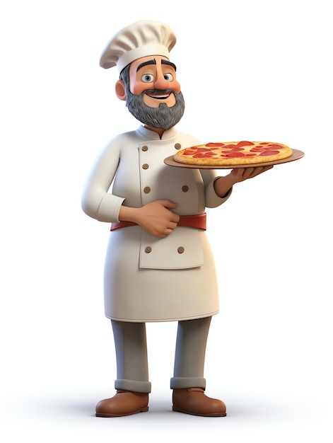 3d personaggio pixar potraits cheff