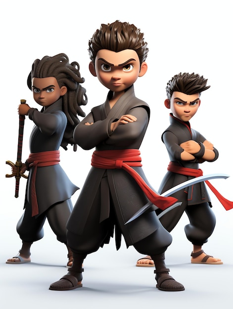 3d personaggio pixar ritratti ninja