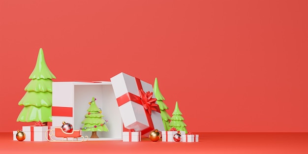 3d Piattaforma astratta del palco del podio con sfondo minimo di Natale e Capodanno. rendering 3D