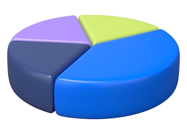 3D pie chart png sticker business graph transparent background