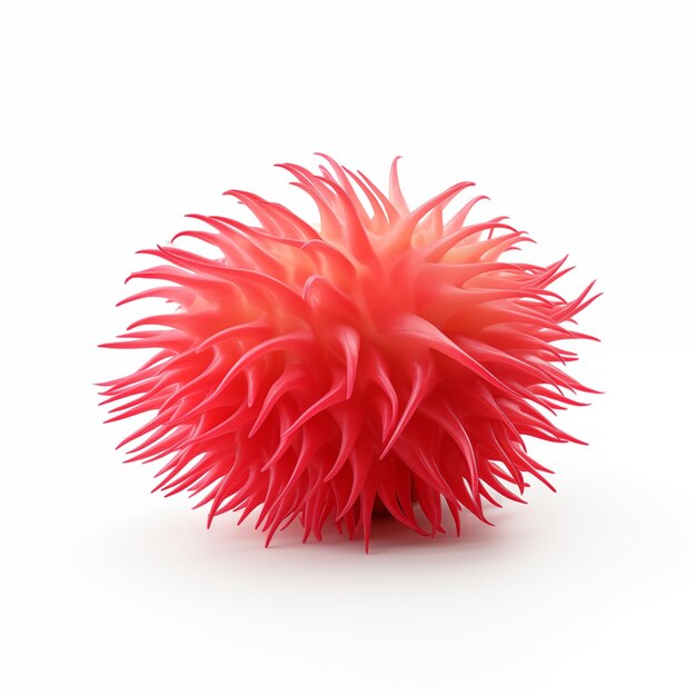 3d rambutan isolato su sfondo bianco