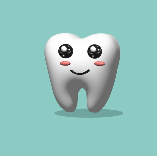 3D realistico cartone animato carino denti personaggio design