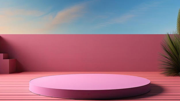 3d rende il design del podio per l'esposizione del prodotto o lo stand del prodotto con sfondo minimalista