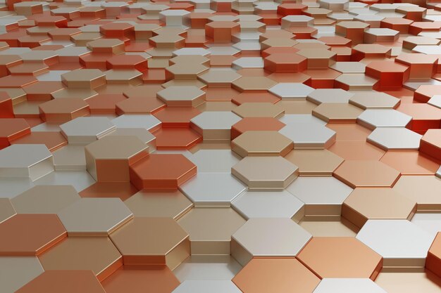 3D render abstract background modern geometric hexagon wallpaper