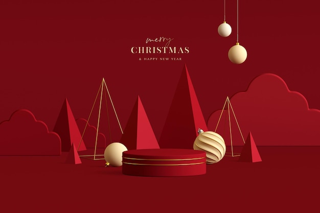 3D Render Abstract Winter Background Sfondo di Natale e capodanno