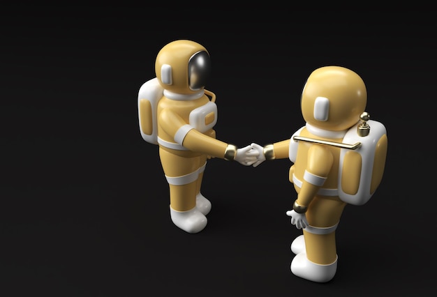 3d Render Astronaut Hand Shake Gesture Illustrazione 3d Design