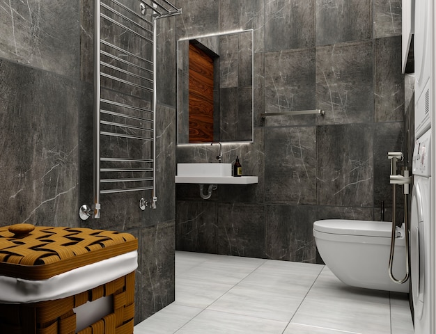 3d render design bagno interno