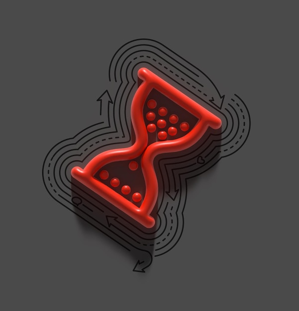 3D Render Hourglass Mouse Symbol Design