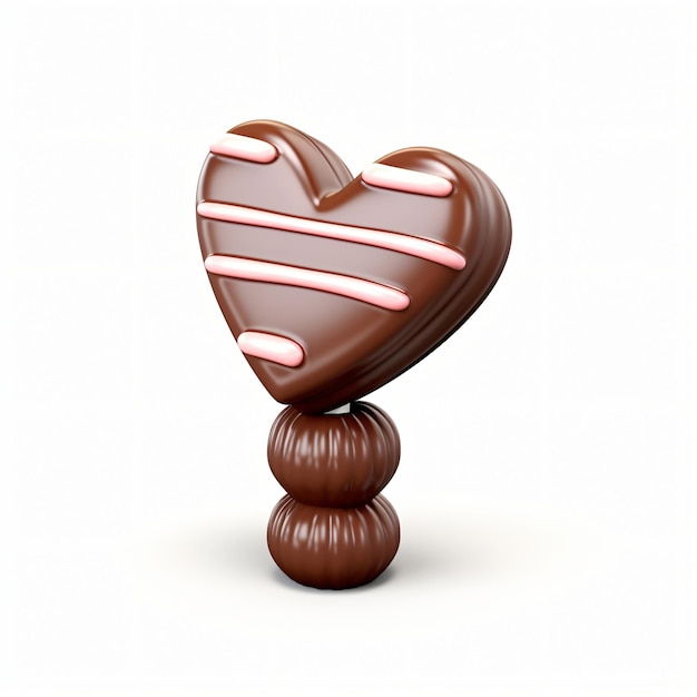 3d render icon di cartone animato di cioccolato di San Valentino isolato generato AI
