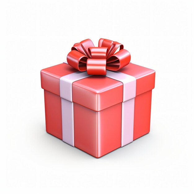 3d render icon di scatola regalo cartone animato isolato generato AI