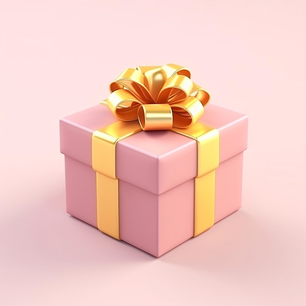 3d render icon di scatola regalo cartone animato isolato generato AI