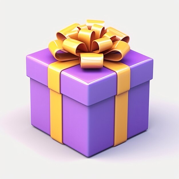 3d render icon di scatola regalo cartone animato isolato generato AI