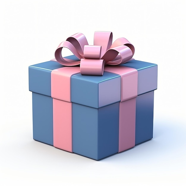 3d render icon di scatola regalo cartone animato isolato generato AI