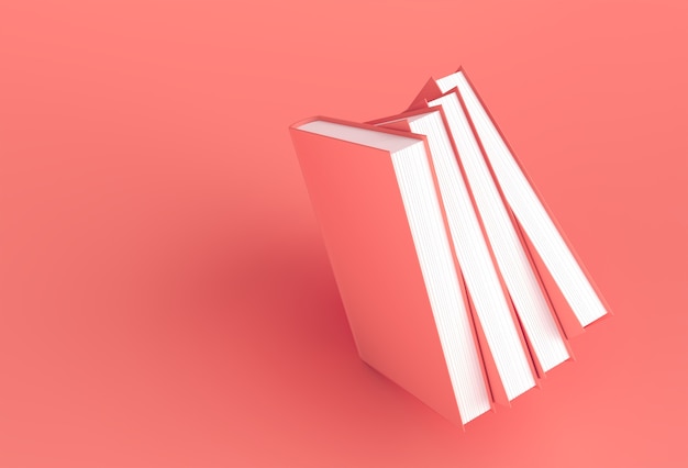 3D Render Libri pila di copertine di libri bookmark mockup style Design.