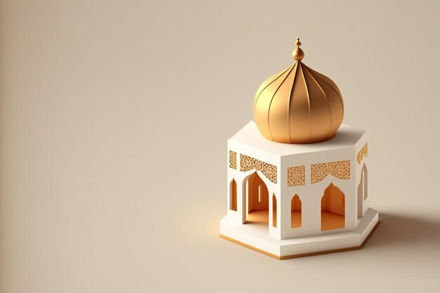3D Render Sfondo Moschea Lanterna
