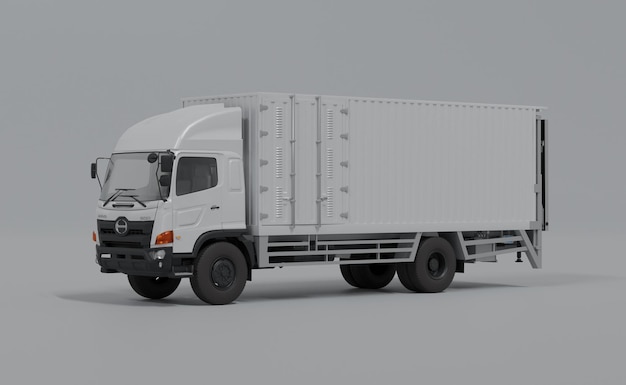 3D Render Truck Container Con Portellone