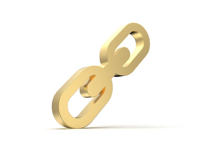 Photo 3d rendered computer link icon isolated on white background with shadow