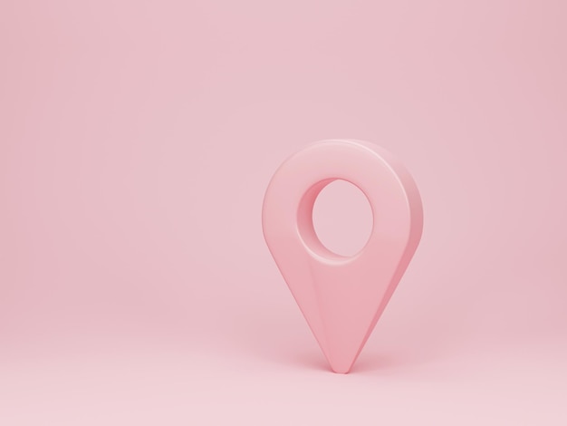 3d rendering 3d illustration Location map pin gps pointer markers Map pointer on pink background