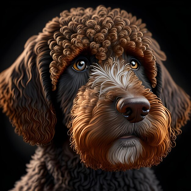 3d Rendering Airedoodle Animal AI Generative