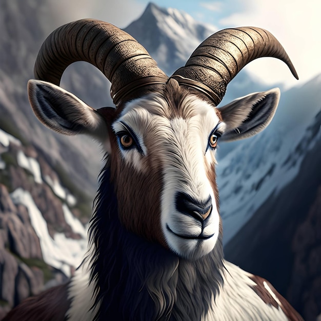 3d Rendering Alpine Goat Animal AI Generative