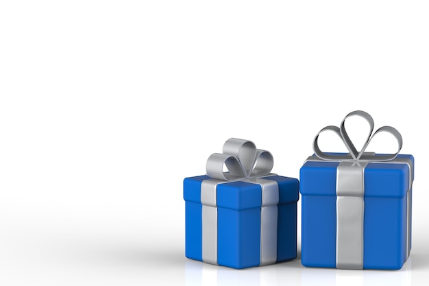 3D rendering confezione regalo blu con spazio vuoto