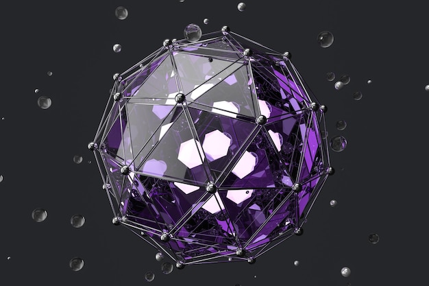 3d rendering creative triangle polygon construction