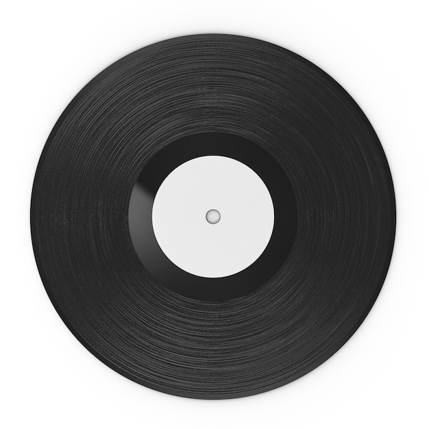 3D rendering disco in vinile nero isolato su bianco