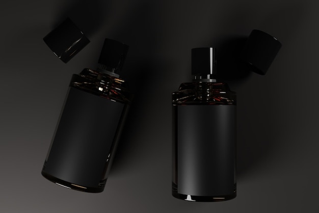 3d rendering elegante bottiglia di profumo per la presentazione del marchio