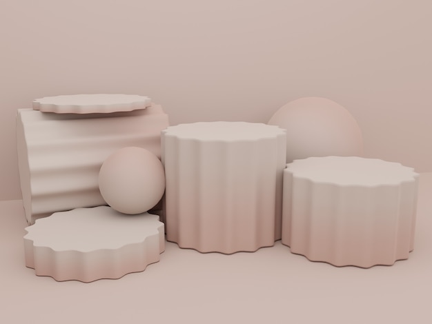 3D Rendering Gradient Color Studio Shot Sfondo di visualizzazione del prodotto con piattaforma a colonna rotonda