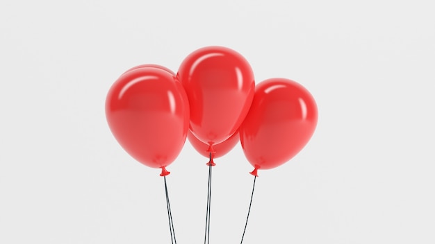 3D rendering illustrazione palloncino gif colore rosso