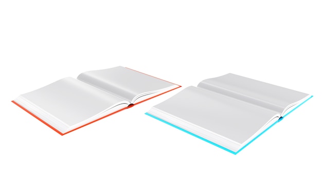 3D rendering immagine libro aperto isolato sfondo bianco
