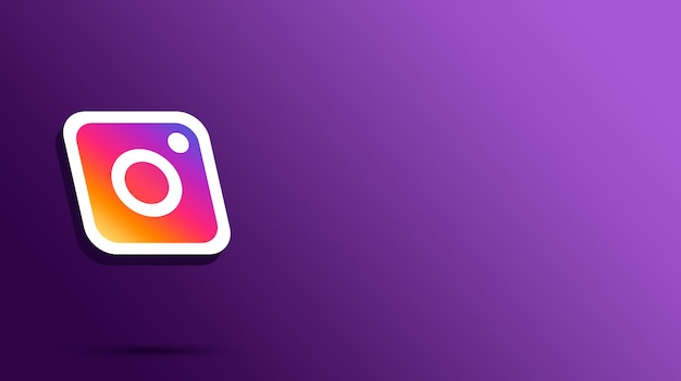 3D rendering logo Instagram